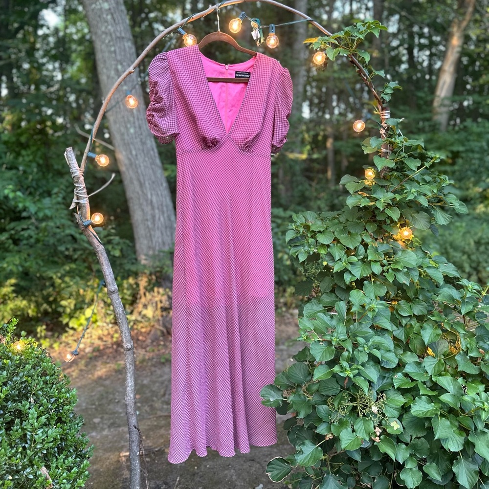 THE FIFTH LABEL HOME RUN MIDI DRESS pink check